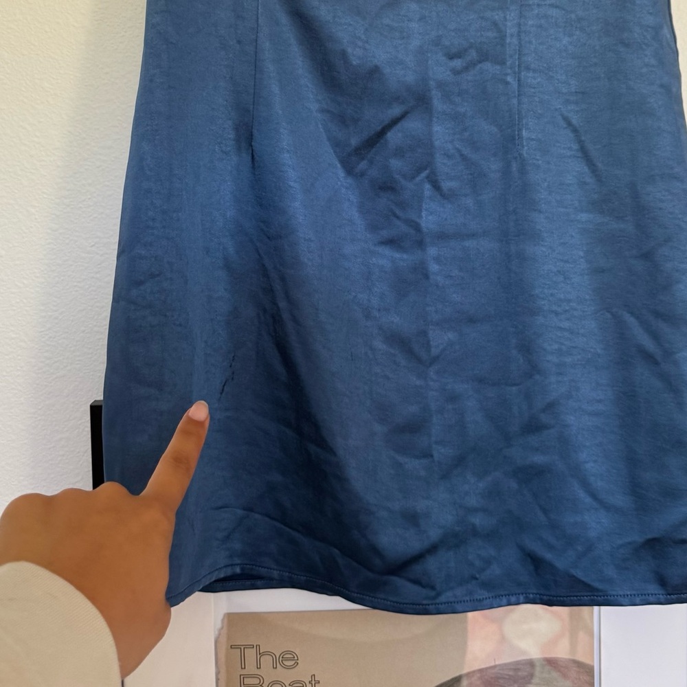 NWT More to come Elegant Blue Satin Dress - Picture 5 of 6